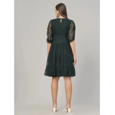 JC4U Crepe Embroidered Knee Length Womens Fit & Flare Dress - Green ( Pack of 1 ) - None