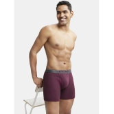 Jockey 8009 Men Super Combed Cotton Rib Solid Boxer Brief - Wine Tasting - None