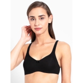 Jockey Women's Wirefree Non Padded Super Combed Cotton Elastane Stretch Full Coverage Everyday Shaper Bra with Contoured Shaper Panel and Adjustable Straps 1250-32B / Black