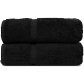 AYUS Bath Towel Set 30 x 60 inch,100% Ring Spun Cotton, Ultra Soft Highly Absorbent Machine Washable Hotel Spa Quality Bath Towels for Bathroom, 2 Bath Towels Black