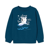 Naughty Ninos Girls Airforce Blue Printed Sweatshirts - None