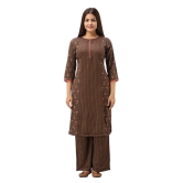 JAIPURETHNICWEAVES Women's Rayon Geometric Printed Straight Kurta & Palazzo Set