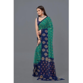 LEELAVATI - Navy Blue Georgette Saree With Blouse Piece ( Pack of 1 ) - Navy Blue