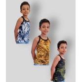 HAP - 100% Cotton Printed Multi Color Boys Vest ( Pack of 3 ) - None