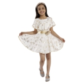 Kids Cave - White Cotton Girl's A-line Dress ( Pack of 1 ) - None