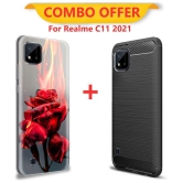 NBOX Printed Cover For Realme C11 2021 Premium look case Pack of 2