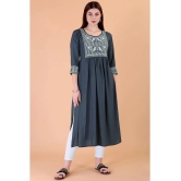 Glomee - Grey Rayon Womens Nayra Kurti ( Pack of 1 ) - None