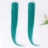 RefynHair Green Clip-In Hair Extensions | Vibrant Color Streaks/Streax for Fashionable Looks! | Size 16 Inches | Pack of 1 (Single Piece)