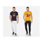 CHOZI Cotton Blend Regular Fit Printed Half Sleeves Men''s T-Shirt - Multicolor ( Pack of 2 ) - None