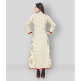 Vbuyz - White Cotton Womens Front Slit Kurti ( Pack of 1 ) - XL