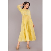 JC4U - Yellow Cotton Blend Womens Straight Kurti ( Pack of 1 ) - None