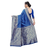 ofline selection Blue Jacquard Saree