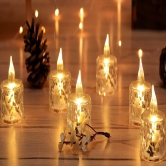 Acrylic Flameless & Smokeless Crystal LED Candles for Home Decoration, Gifting, Festival etc (Pack of 12)
