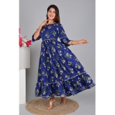 SIPET Rayon Self Design Anarkali Womens Kurti - Blue ( Pack of 1 ) - None