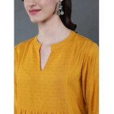 Antaran Rayon Self Design A-line Womens Kurti - Yellow ( Pack of 1 ) - None