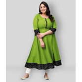 Estela - Green Cotton Women's Flared Kurti ( Pack of 1 ) - L