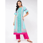 Pannkh - Blue Rayon Flex Womens Straight Kurti ( Pack of 1 ) - None