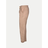 Men Sand Solid Remi Cotton Chinos Trousers