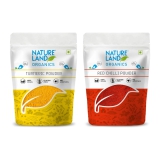 Natureland Organics Turmeric Powder 100 gm & Natureland Organics Red Chilli Powder 100 gm Combo