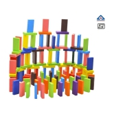 THRIFTKART-51PCS ,Colors Wooden Standard Competition Domino Children Early Educational Toys - Multi Colour