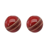 EmmEmm Pack of 2 Pcs Gold Standard Leather Cricket Balls - M(Men)