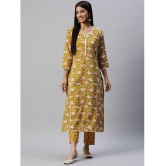 Divena - Yellow Straight Cotton Womens Stitched Salwar Suit ( Pack of 1 ) - None