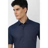 Men Navy Regular Fit Formal Half Sleeves Formal Shirt