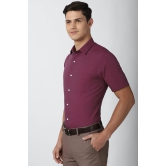 Men Purple Regular Fit Formal Half Sleeves Formal Shirt