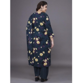 Tissu Rayon Printed Kurti With Palazzo Women''s Stitched Salwar Suit - Navy ( Pack of 1 ) - None