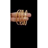 Gold Plated Stylish Glossy Finish Metal Bangle Set of 4 for Women and Girls