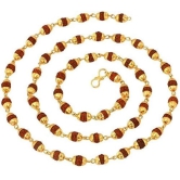 Golden Cap Rudraksha Mala (Pack of 1)