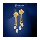 VIVASTRI Golden Drop Earrings ( Pack of 2 ) - Golden