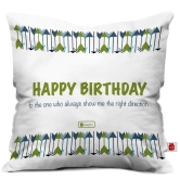 Indigifts Cute Birthday Gift for Girl/ Boy/ Friend Birthday Wishes Printed Satin Cushion Cover 12 x 12 Inch with filler - Unique Birthday Gift for Boyfriend, Girlfriend