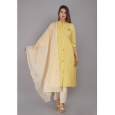 HIGHLIGHT FASHION EXPORT - Yellow Straight Cotton Womens Stitched Salwar Suit ( Pack of 1 ) - None