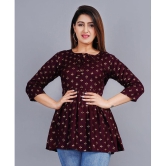 Smien - Coffee Rayon Women's Ethnic A-Line Top ( Pack of 1 ) - None