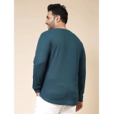 Rigo Cotton Slim Fit Self Design Full Sleeves Mens T-Shirt - Teal ( Pack of 1 ) - None