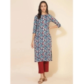 Janasya Cotton Printed Straight Womens Kurti - Multicoloured ( Pack of 1 ) - None