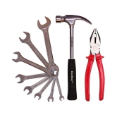 EmmEmm Premium Combo of Claw Hammer, Combination Plier & 8 Pcs Open Ended Spanner Set