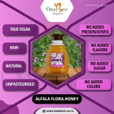 ONE BEE ORGANIC Honey | Alfalfa Flora Honey/Alfalfa Blossom Honey | Natural Flora Honey - 280 GM.