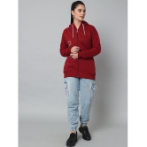 eWools.in Cotton Blend Women''s Hooded Sweatshirt ( Maroon ) - None