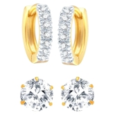 YouBella Golden American Diamond Gold Plated Earrings Combo