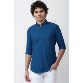 Men Blue Super Slim Fit Solid Full Sleeves Casual Shirt