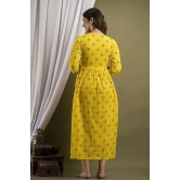 KASHVI Creation Women's Cotton Floral Printed Anarkali Maternity Feeding Kurti ( Yellow)