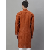 Jompers Men Brown Chikan Kurta Only-XXL / Brown