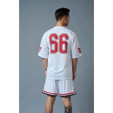 Go Devil 66 (in Red & Black) Printed White Polyester Co-ord Set for Men 3XL