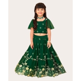 Ethnic Wear Georgette Silk Embroidered Indian Style Full Stitched Lehenga Choli Set-Green / 4 Years-5 Years