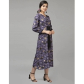 Selvia Crepe Printed Knee Length Womens A-Line Dress - Purple ( Pack of 1 ) - None