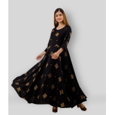 Lee Moda - Black Rayon Womens Anarkali Kurti ( Pack of 1 ) - S