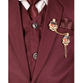 DKGF Fashion Boys Polyester Suit ( Pack of 1 , Maroon ) - None