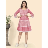 Vbuyz - Pink Cotton Womens Fit & Flare Dress ( Pack of 1 ) - None